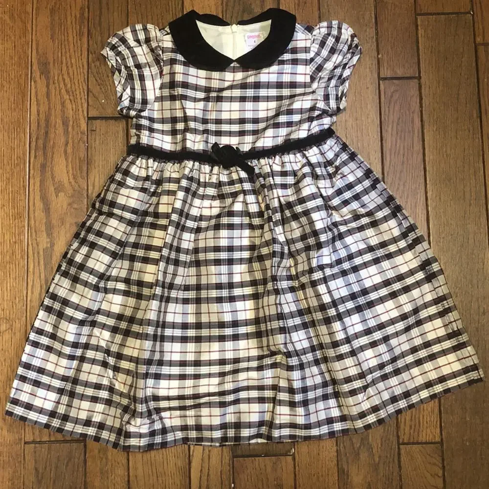 Gymboree Black And Red Plaid Dress size 4